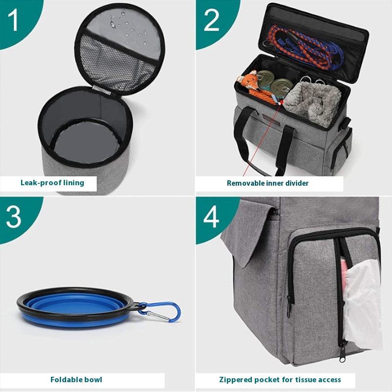 Large-Capacity Dog Travel Bag – Portable Pet Backpack for Outdoor Trips & Storage