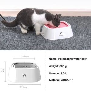 No-Spill Floating Water Bowl – Anti-Wet Mouth Dispenser for Dogs & Cats
