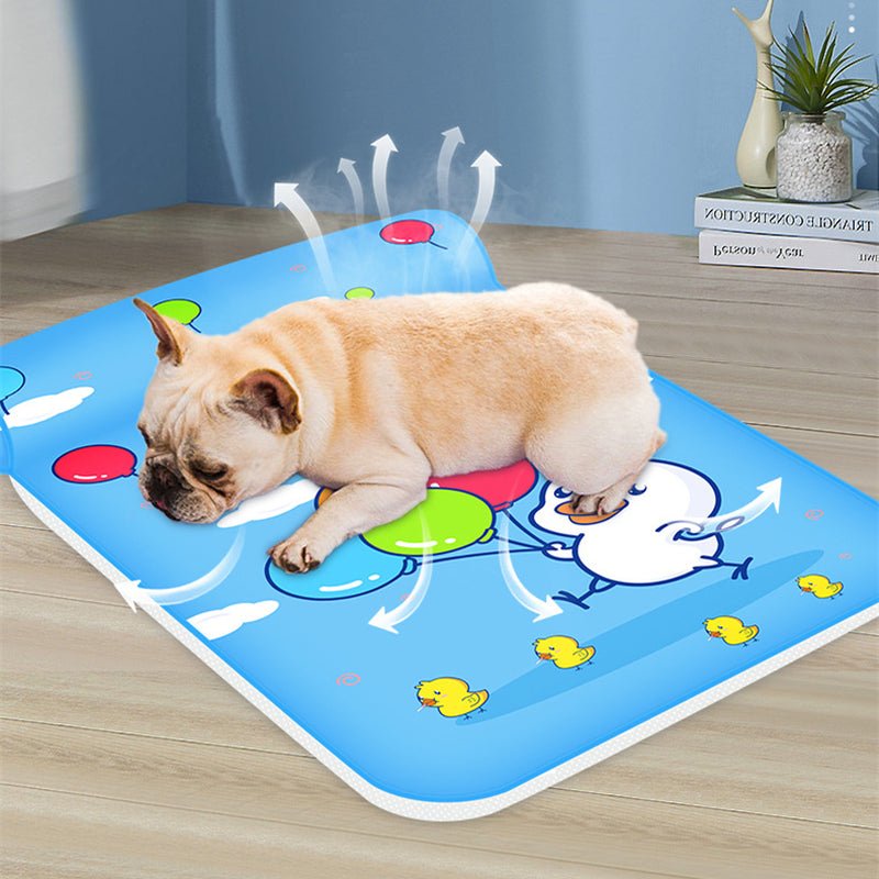 Breathable Cooling Dog Mat with Pillow – Washable Ice Pad Bed for Dogs & Cats