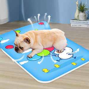 Breathable Cooling Dog Mat with Pillow – Washable Ice Pad Bed for Dogs & Cats