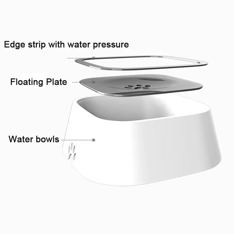 No-Spill Floating Water Bowl – Anti-Wet Mouth Dispenser for Dogs & Cats
