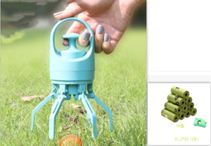 Ultimate Portable Dog Pooper Scooper with Built-In Bag Dispenser - Lightweight Eight-Claw Shovel for Easy Pet Cleanup