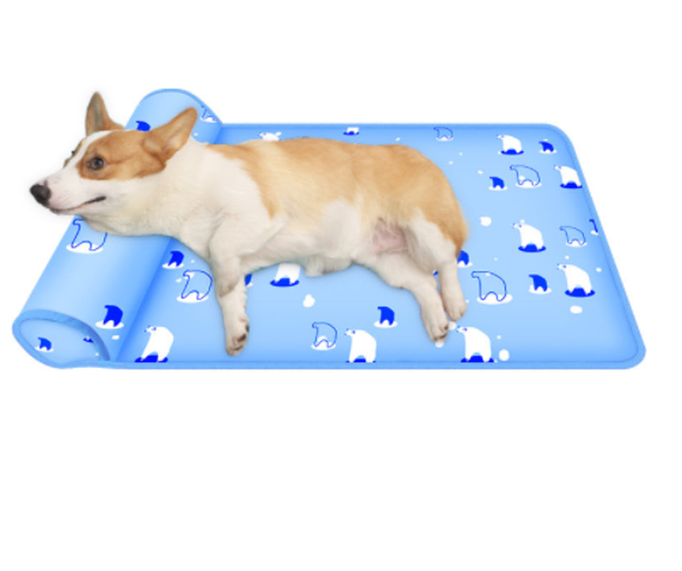 Breathable Cooling Dog Mat with Pillow – Washable Ice Pad Bed for Dogs & Cats