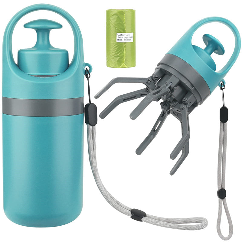 Ultimate Portable Dog Pooper Scooper with Built-In Bag Dispenser - Lightweight Eight-Claw Shovel for Easy Pet Cleanup