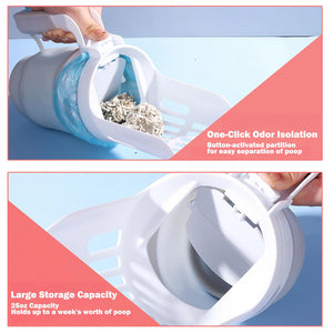 Upgraded Wide Cat Litter Scoop with Refill Bags – Large Self-Cleaning Litter Box Waste Bin System