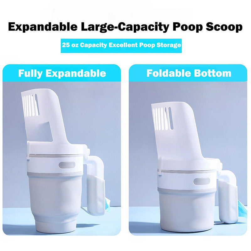Upgraded Wide Cat Litter Scoop with Refill Bags – Large Self-Cleaning Litter Box Waste Bin System