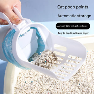 Upgraded Wide Cat Litter Scoop with Refill Bags – Large Self-Cleaning Litter Box Waste Bin System