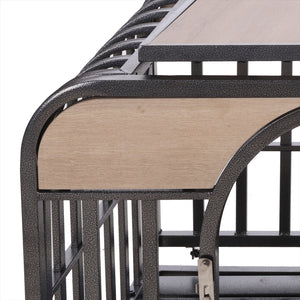 46” Heavy-Duty Furniture-Style Dog Crate – Secure Kennel with Removable Trays & Wheels for Anxious Dogs