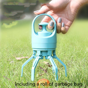 Ultimate Portable Dog Pooper Scooper with Built-In Bag Dispenser - Lightweight Eight-Claw Shovel for Easy Pet Cleanup