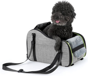 Console Dog Car Seat Dog Armrest Booster Seat, Soft Pad Center Console Dog Car Seat for Puppy, Puppy Car Seat Pet Booster Seat with Safe Strap, Suitable for Small Dog up To11Bls