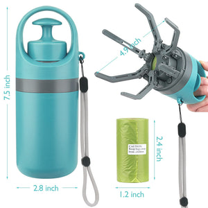 Ultimate Portable Dog Pooper Scooper with Built-In Bag Dispenser - Lightweight Eight-Claw Shovel for Easy Pet Cleanup