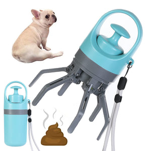 Ultimate Portable Dog Pooper Scooper with Built-In Bag Dispenser - Lightweight Eight-Claw Shovel for Easy Pet Cleanup