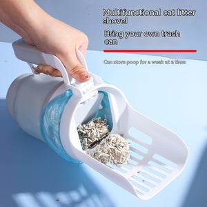 Upgraded Wide Cat Litter Scoop with Refill Bags – Large Self-Cleaning Litter Box Waste Bin System