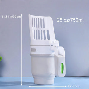 Upgraded Wide Cat Litter Scoop with Refill Bags – Large Self-Cleaning Litter Box Waste Bin System