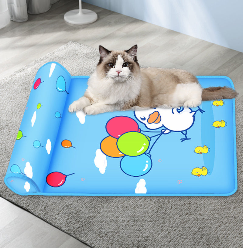 Breathable Cooling Dog Mat with Pillow – Washable Ice Pad Bed for Dogs & Cats